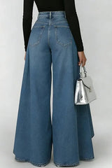 Women's High-waisted Casual Loose-fitting Wide-leg Jeans