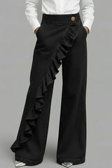 Women's single ruffled jeans