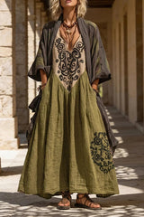 Boho Retro Loose Linen Cotton Two-piece Set