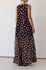 Nola Maxi Dress (Chocolate Polka)