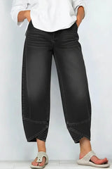 Women's Casual Cross-design Cotton Denim Jeans