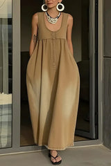 Women's Sleeveless Casual Loose Denim Vest Dress