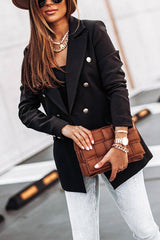 Heididress Lapel Double Breasted Open Front Blazer Jacket
