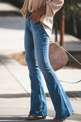 Heididress Distressed Bell Bottoms Skinny Denim Pants