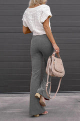 Heididress One Button Corduroy Flare Pants with Pockets