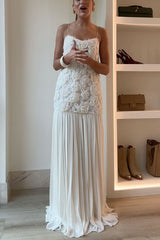 Heididress Spaghetti Strap Floral Applique Patchwork Maxi Dress