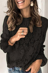 Floral Lace Crochet Hollow Out Shirts