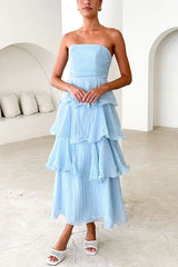 Heididress Strapless Ruffle Layered Maxi Dress