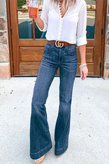 Heididress Distressed Flare Bottoms Skinny Jeans