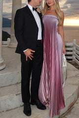 Heididress Strapless Tube Gradient Ombre Satin Maxi Party Dress