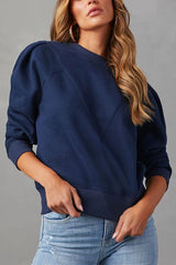 Crewneck Puff Sleeves Comfy Sweatshirt