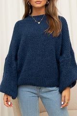 Heididress Drop Shoulder Lantern Long Sleeves Comfy Pullover Sweater
