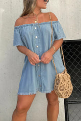 Short Sleeve Casual Denim Dress