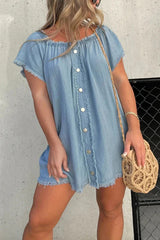 Short Sleeve Casual Denim Dress