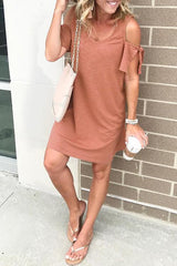 Heididress V Neck Cold Shoulder Casual Dress