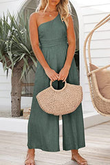 Heididress One Shoulder Sleeveless Wide Leg Jumpsuit
