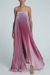 Heididress Strapless Tube Gradient Ombre Satin Maxi Party Dress
