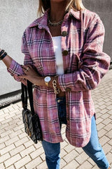 Heididress Button Down Pockets Boyfriend Plaid Shirts