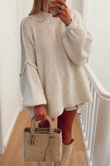 Heididress Drop Shoulder Plain Casual Pullover Sweater