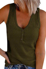 Heididress Carrie V Neck Buttons Sleeveless Top