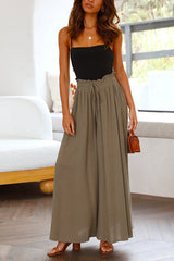 Heididress Drawstring Elastic Waist Wide Leg Baggy Pants(5 Colors Available)