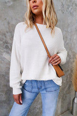 Heididress Crewneck Drop Shoulder Solid Pullover Sweater