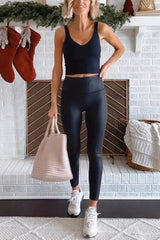 Heididress High Waist Faux Leather Full-length Leggings