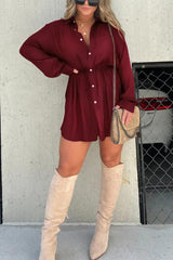 Women's Satin Covered Nights Romper Dress Set