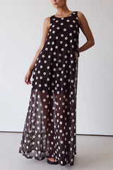 Nola Maxi Dress (Chocolate Polka)