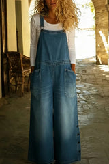 Women's Casual Denim Overalls Jumpsuit