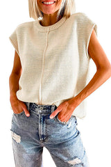 Heididress Crewneck Cap Sleeves Pullover Sweater