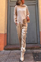 Heididress Casual Pocketed Cargo Satin Jogger Pants