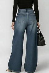Women's New High-waisted Casual Loose Wide-leg Jeans