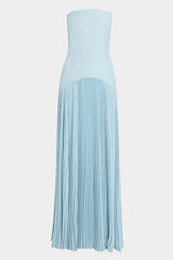 Heididress Strapless Tube Patchwork Pleated Maxi Dress