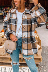 Heididress Drop Shoulder Button Up Plaid Shirt Coat