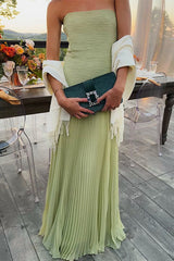 Heididress Strapless Tube Patchwork Pleated Maxi Dress