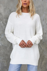 Heididress Crewneck Drop Shoulder Solid Pullover Sweater