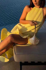 Heididress Sleeveless Irregular Ruffle Hem Midi Dress