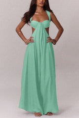 Solid Color Casual Camisole Loose Stretch Wide-leg Jumpsuit