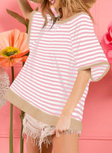 Women's Oversized Striped T Shirts