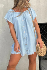 Short Sleeve Casual Denim Dress