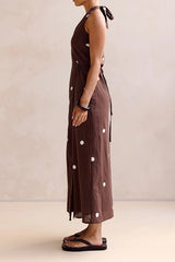 Kaia Midi Dress (Chocolate Polka)