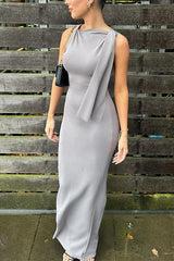 Heididress Sleeveless Tie Knot Bodycon Maxi Dress