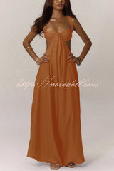 Solid Color Casual Camisole Loose Stretch Wide-leg Jumpsuit