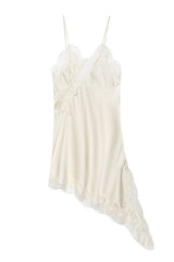 Heididress Spaghetti Strap Lace V Neck Irregular Hem Mini Dress