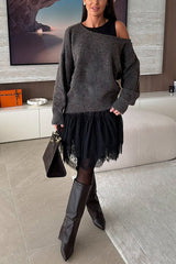 Chic One Shoulder Long Sleeves Pullover Sweater