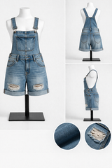 Vintage Washed Denim Overalls β Distressed Boyfriend Fit Jumpsuit