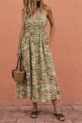 Camouflage Halter Neck Dress
