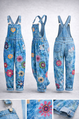 Women's Boho Floral Print Overalls – Casual Loose Beach Jumpsuit