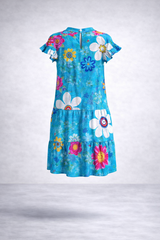Fresh Paisley Print Smock Dress